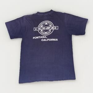 Vintage Single Stitch Pocket T-Shirt Large 19x26 Navy Blue Distressed